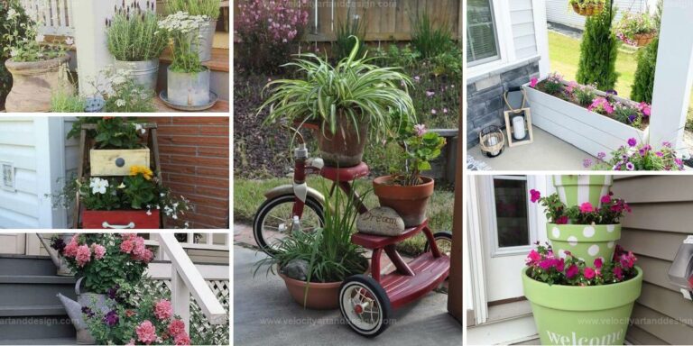 Best Front Porch Ideas With Recycled Planters