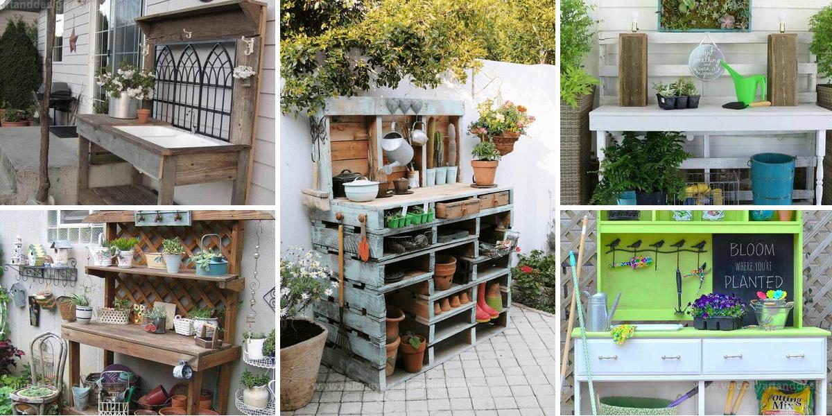 Top DIY Backyard Potting Bench Ideas