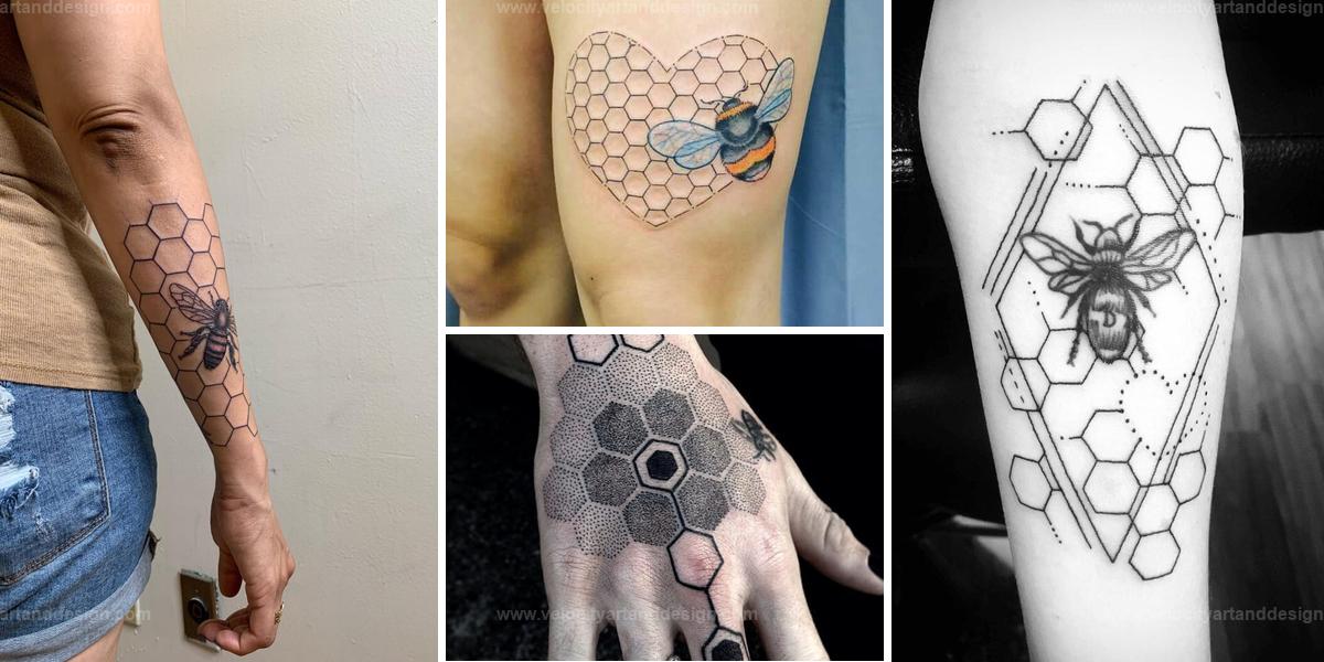 Top HoneyComb Tattoo Designs