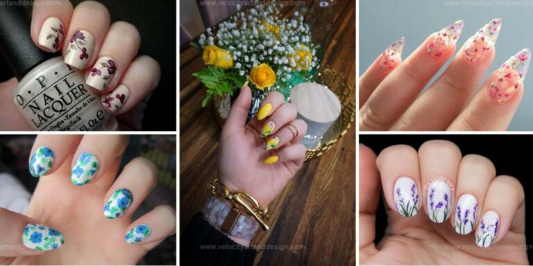 Simple Flower Nail Designs