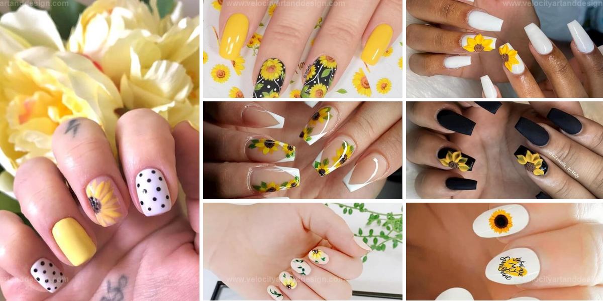 Vibrant Sunflower Nail Designs