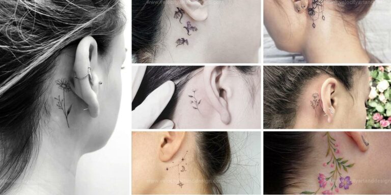 Stylish Behind The Ear Tattoos