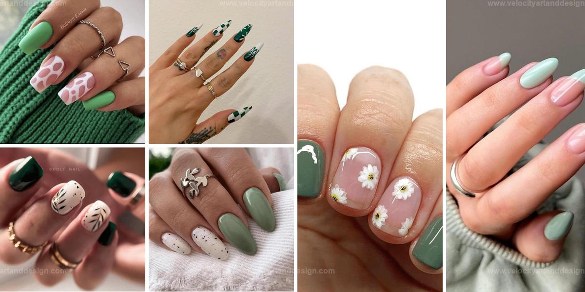 Best Green & White Nail Designs