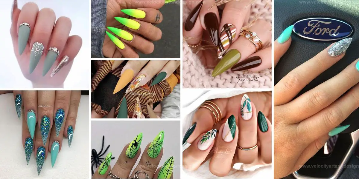 Best Green Stiletto Nails