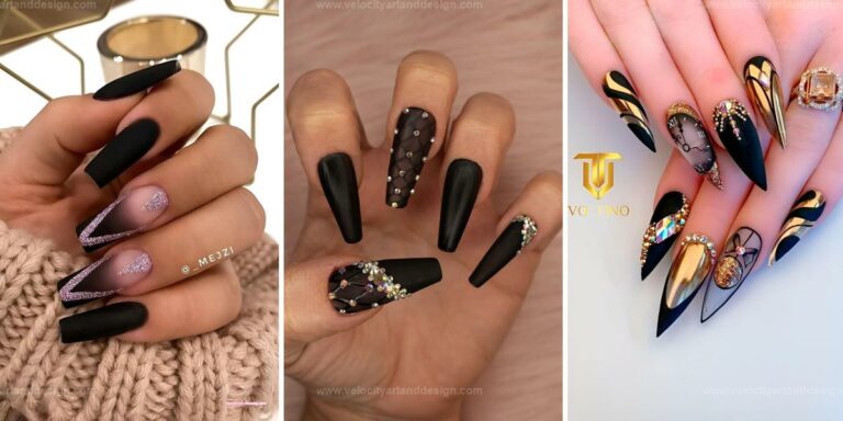 Best Black Glitter Nail Designs