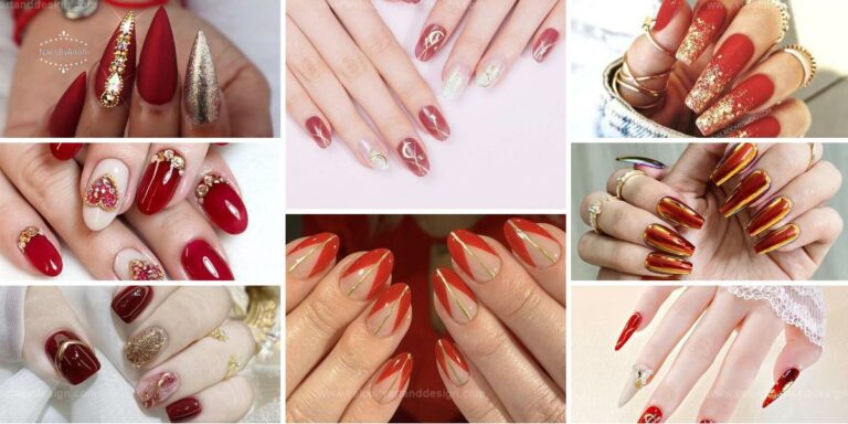 Best Red And Gold Nail Designs