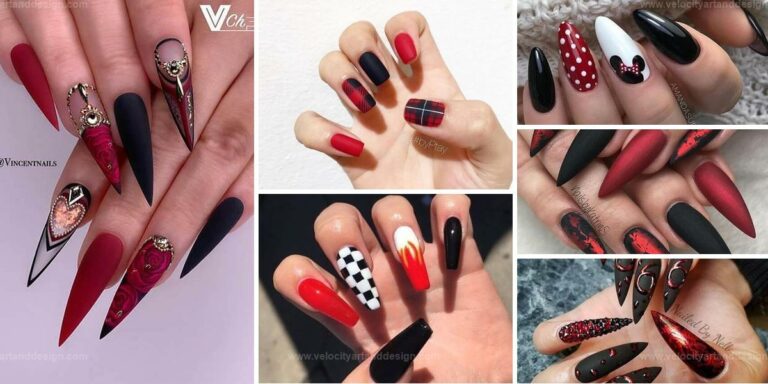 Top Red & Black Nails