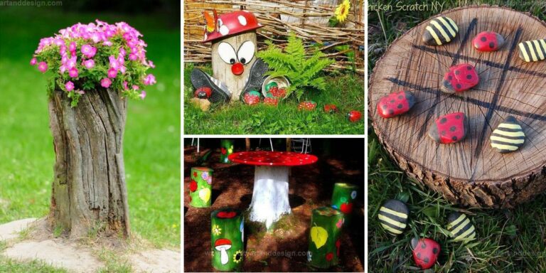 Top Tree Stump Garden Art Ideas