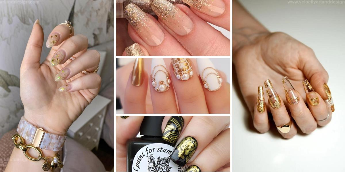 Best Gold Glitter Nail Designs