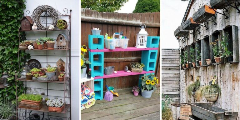 Best Upcycling Garden Shelf Ideas