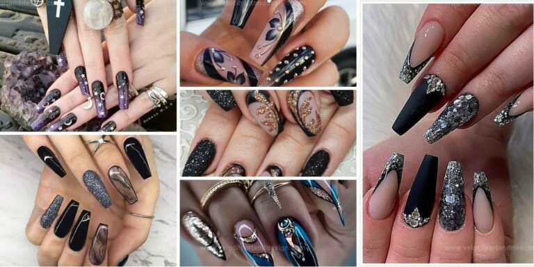 Top Black Glitter Nail Designs