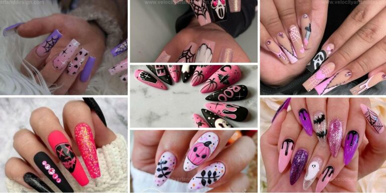 Best Pink Halloween Nails for Spooky Glam