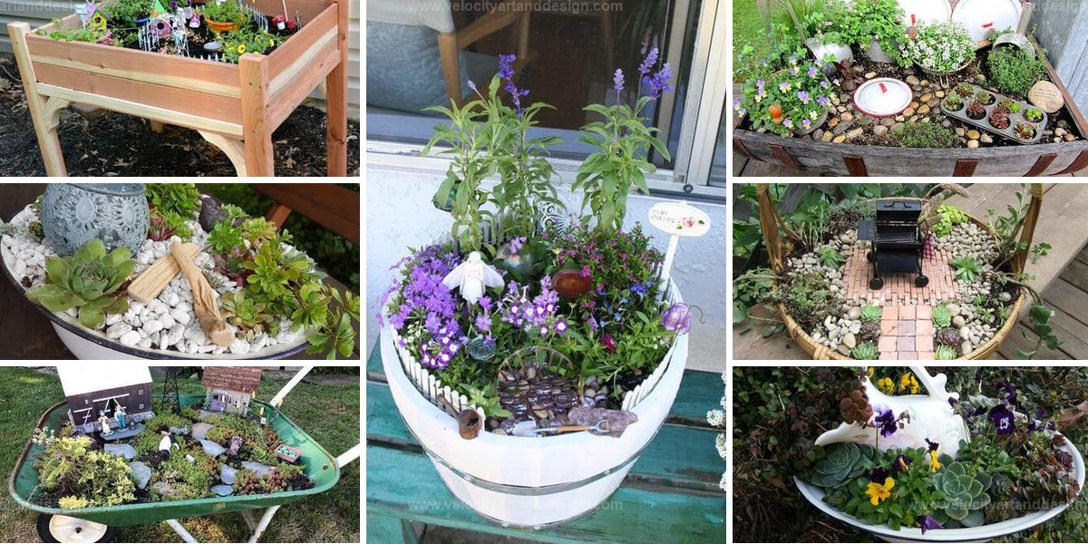 Top Mini Junk Garden Ideas