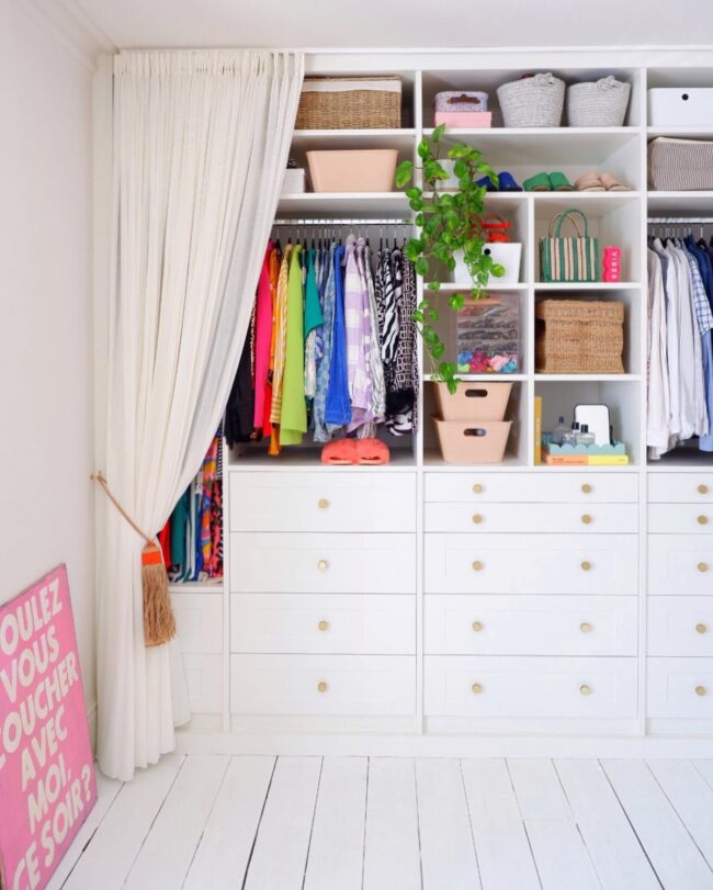 Vibrant Closet with Curtain