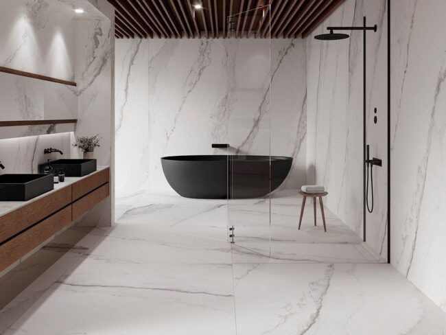 Sleek Marble Style with Striking Black Accents