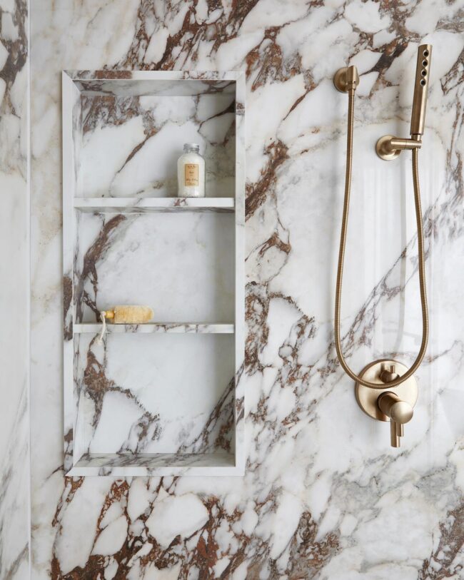 Classic Shower with Calacatta Marble