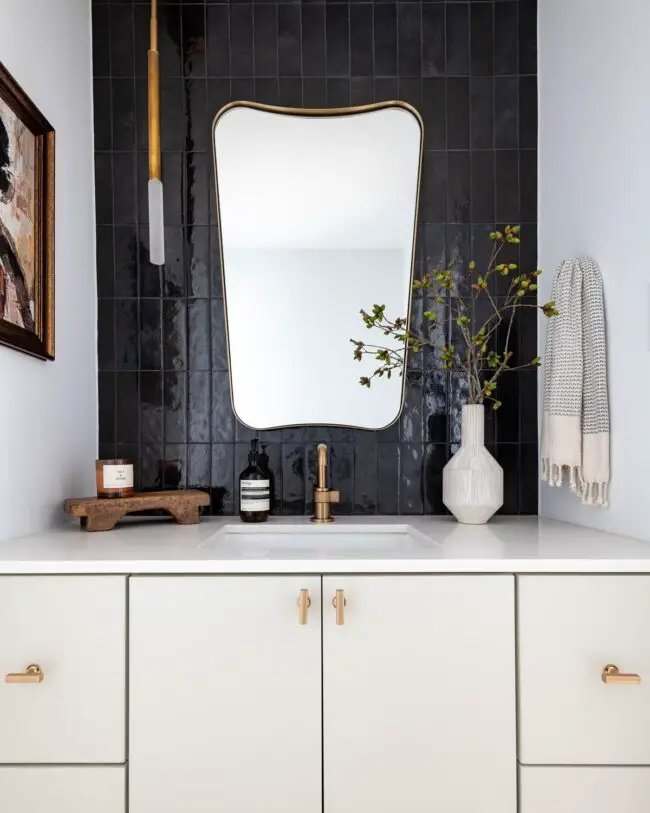 Elegant Vanity with Gold Accents