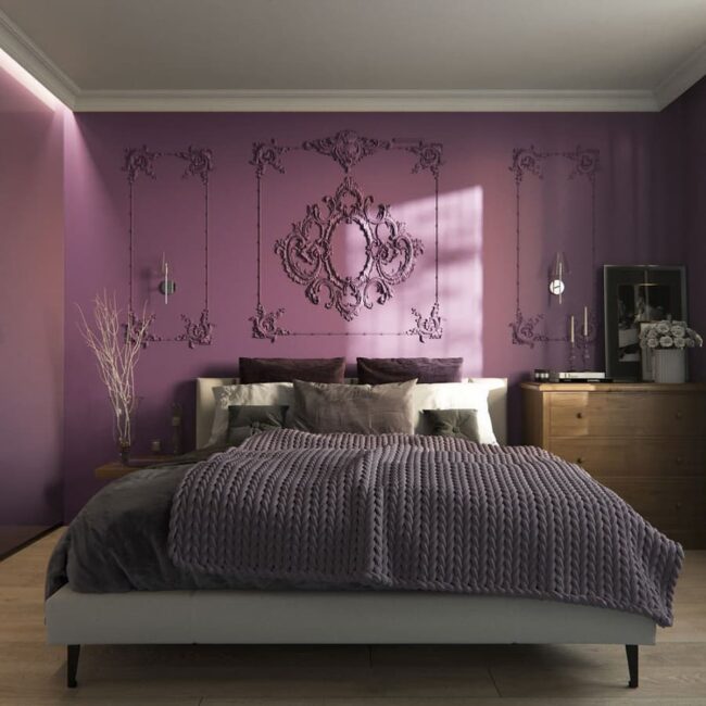 Plum-Inspired Graceful Mural