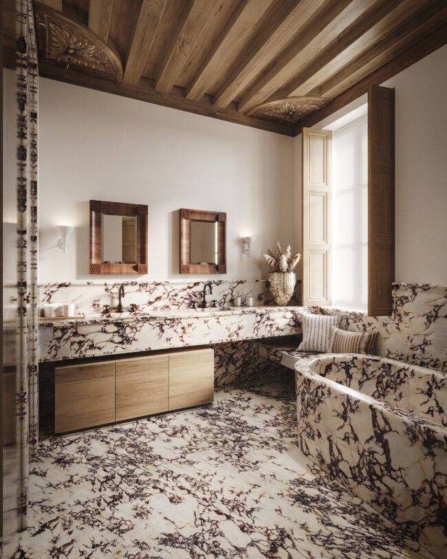 Cozy Marble Bathroom with Warmth