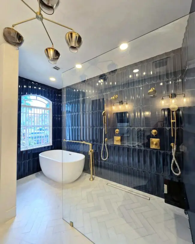 Navy Gloss Bathroom Elegance