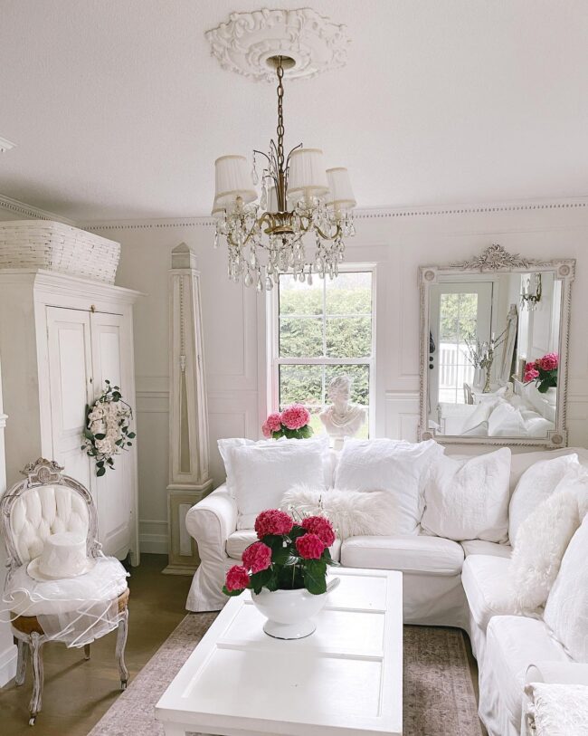 White Textures with Lush Accents