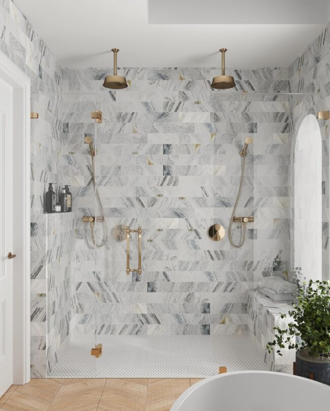 Contemporary Elegance: Marble and Metallic Style