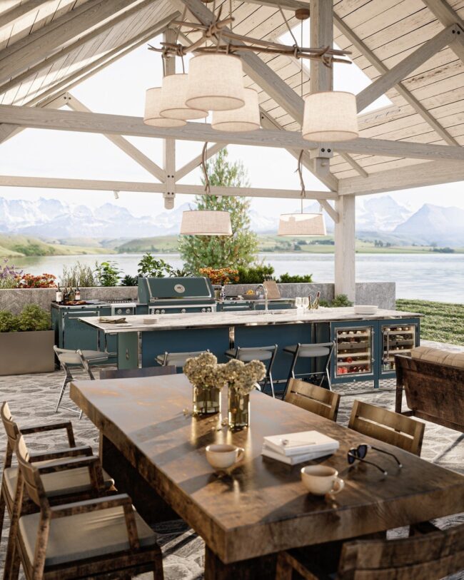 Rustic Elegance Beneath a Pergola