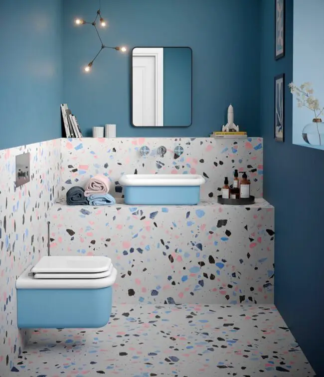 Bold Terrazzo Style Meets Modern Bathroom