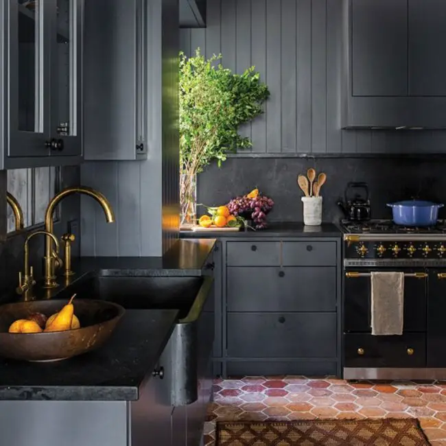 Dark Luxury Meets Rustic Warmth