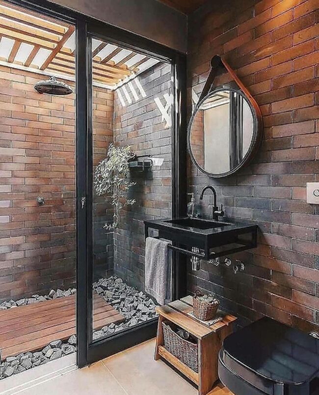 Rustic Cabin-Style Washroom