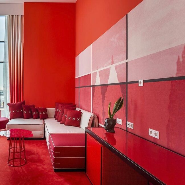 Bold and Graphic Red Interiors