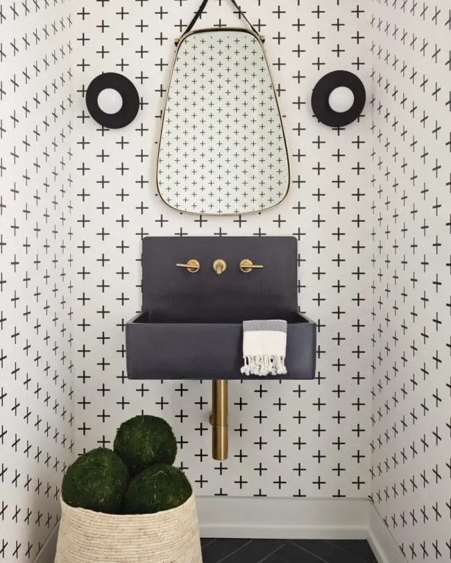 Playful Modern Bathroom with Geometric Patterns