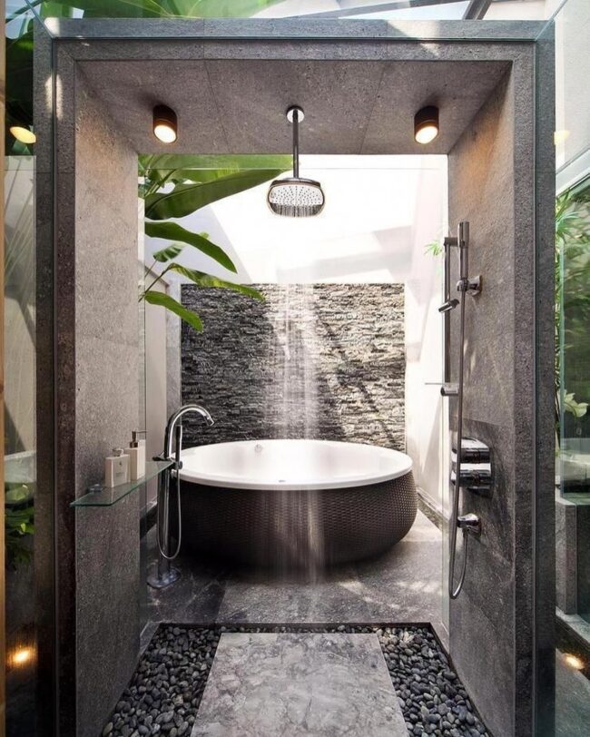 Black and White Modern Showers