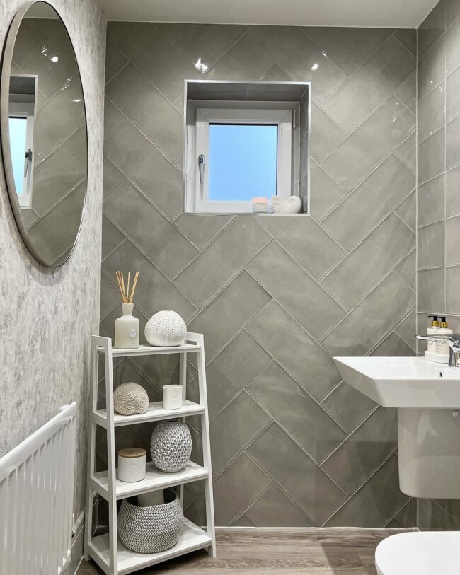 Contemporary Gray Bathroom Design