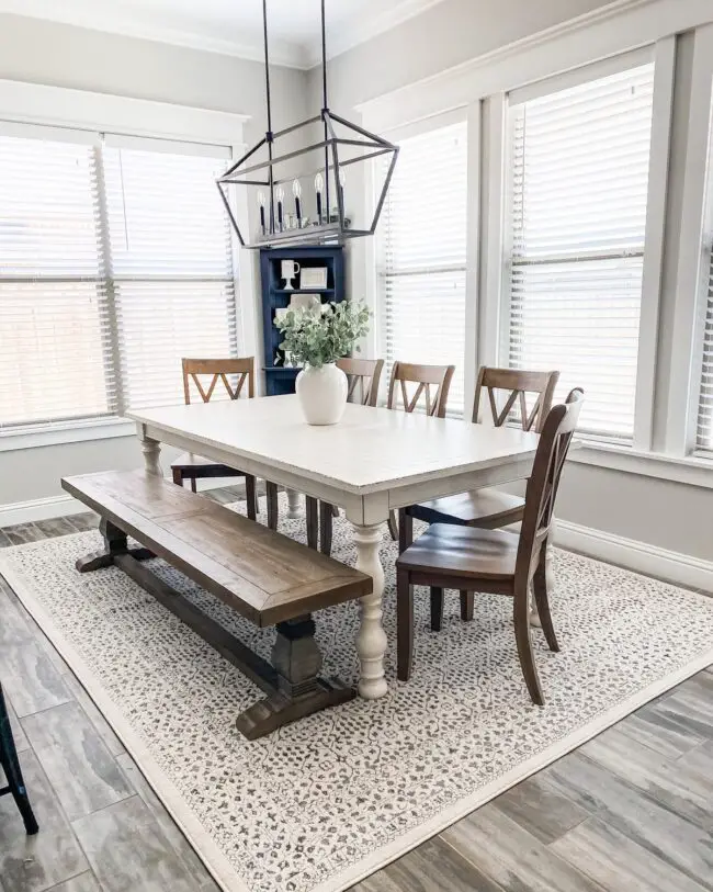 Bright Dining Rooms with Bench Accents