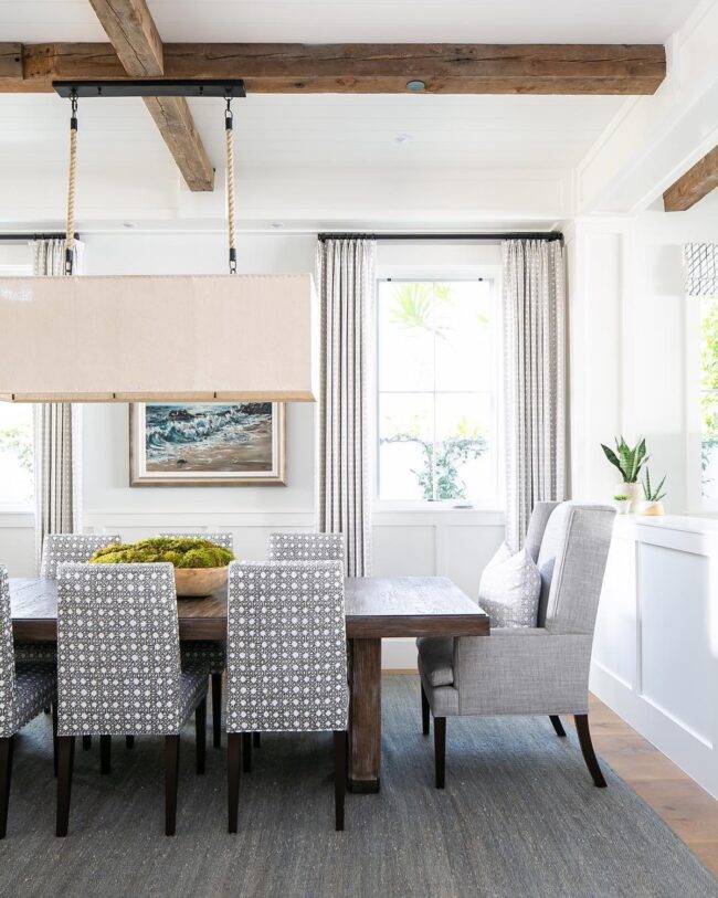 Patterned Chairs for Coastal Dining Rooms