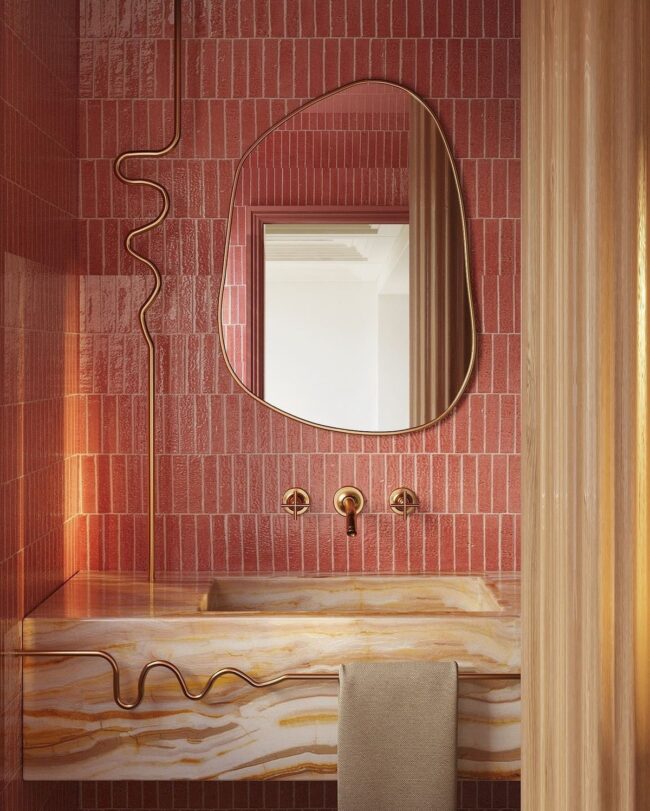 Bold Artistic Pink Vanity Design