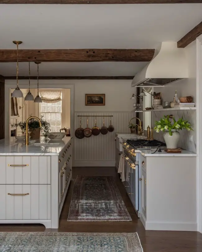 Galley Kitchen with Timeless Elegance